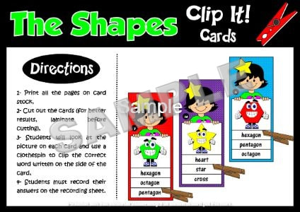 SHAPES - CLIP IT! CARDS
